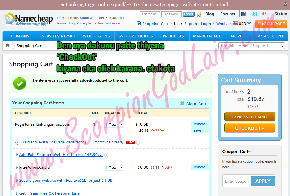 NameCheap Domain Buying Sinhala Image 3 of 7 image