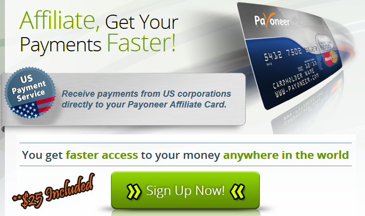 Signup for $25 Included Payoneer Card