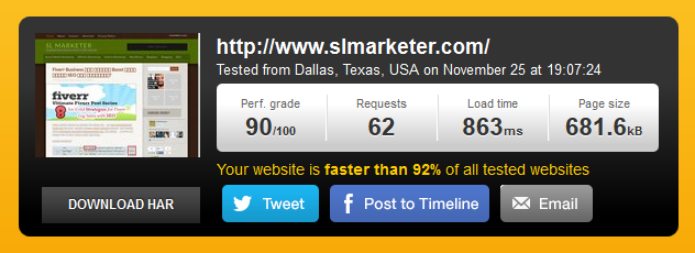 SLMarketer Website Speed